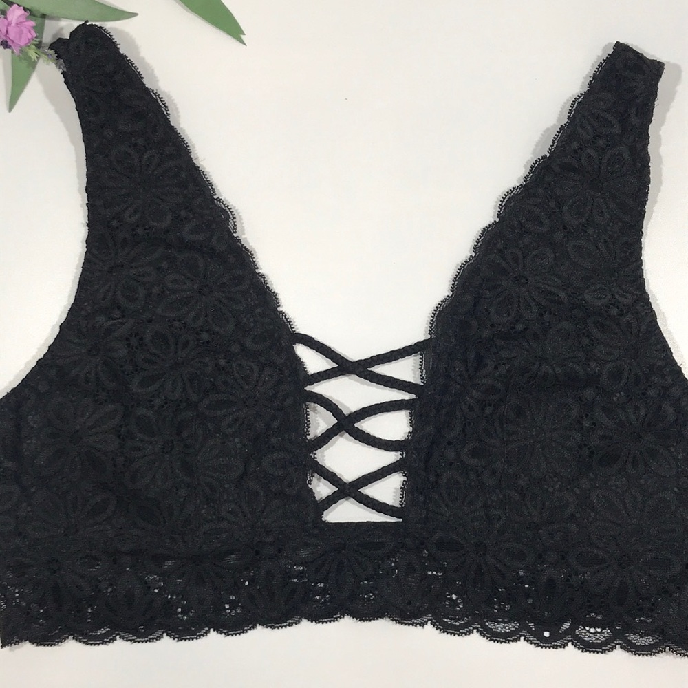 Victoria's Secret Lace-up Wildflower Lace Bralette - Picture 9 of 14